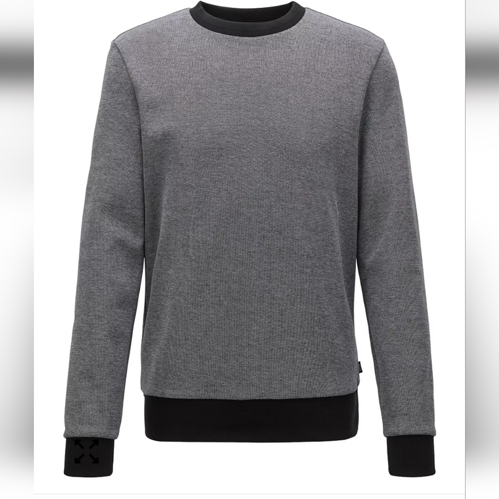 BOSS by Hugo Boss Men's Stadler 31 Striped-Collar Sweatshirt XL